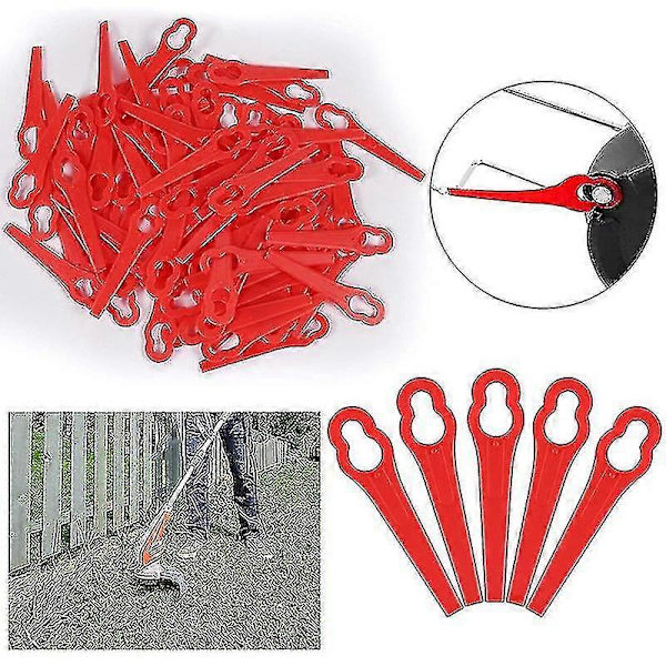 80 stk. Plastgress Trimmer Blad Erstatningsblader Gressklipperblader For Einhell Gressklipper