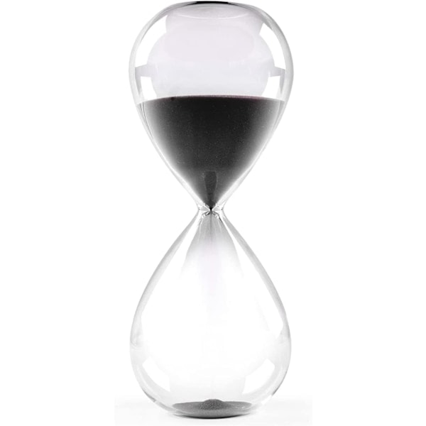 Tiimalasi hiekassa, värikäs ja muodikas, lasista inspiroitunut hiekkakello kotiin, toimistokoristeeksi Black 30 min