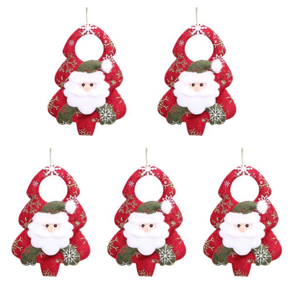 5x Julepynt Juleornamenter Snømann Elg Bjørn Hengende Juletre Ikke-vevd Hengende Dekorasjon for Hjemmekontor Ornament A A