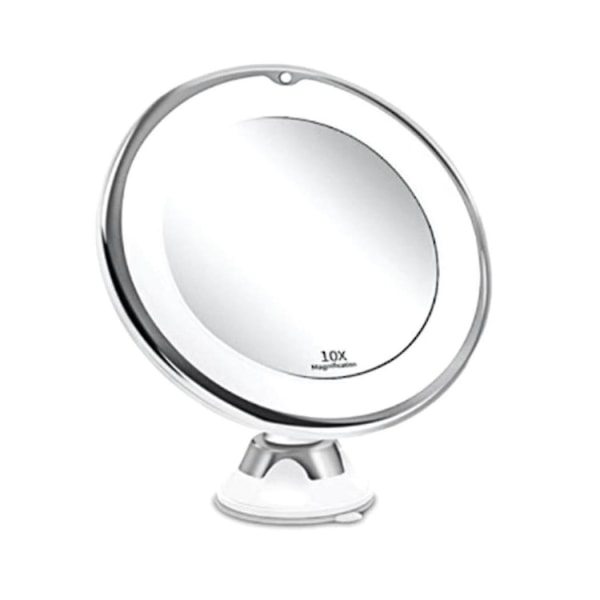 Led 10x Magnifying Make Up Mirror Can Locking Suction Cup&360degree Rotating Adjustable /travel/bat