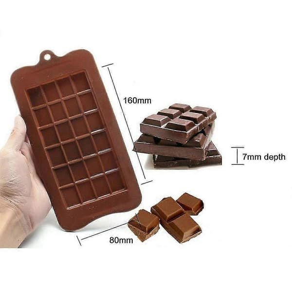 Chokoladeform Bar Blok Plade Silikone Kage Dessert Form Maker