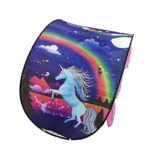 Fancy Dream Tents Børne Unicorn Space Foldbart Telt Indendørs Seng Hus Telt Unicorns