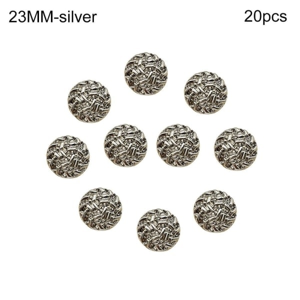 10 st metallknappar skjortknappar SILVER 23MM20PCS 20PCS silver 23MM20pcs-20pcs silver 23MM20pcs-20pcs