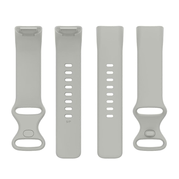 Til Fitbit Charge 5 Silikone Urrem, Størrelse:L L Grey