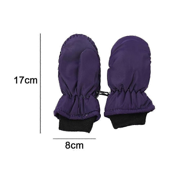 Enkla, trendiga, säkra, vattentäta vinterhandskar för barn, för skidåkning i snö Purple