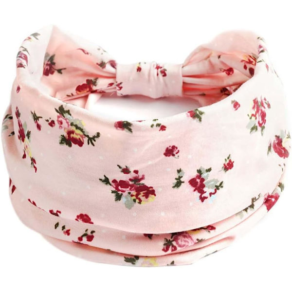1 stk. Hodebånd for Jenter Mote Blomstertrykk Myke Hårbånd for Kvinner Elastisk Rosa Hodebånd Rose Pink