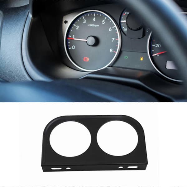 2,1 tommer målerholder monteringspanel til vandtemperaturspeedometre og voltmetre til brug i biler Silver double hole