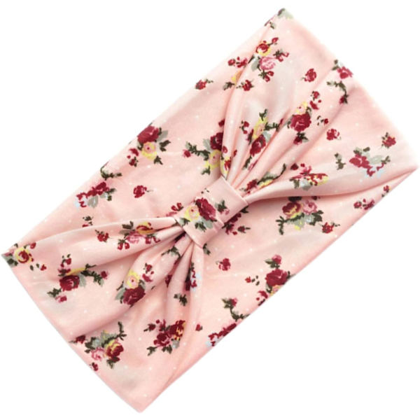 1 stk. Hodebånd for Jenter Mote Blomstertrykk Myke Hårbånd for Kvinner Elastisk Rosa Hodebånd Rose Pink