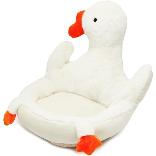Stor Hvit Gås Plysjleke Enorm Andedukke Stor Utstoppet Dyr Myke Plysjputer Pute for Barn Jenter Baby (50cm) Hvit 45cm 45cm