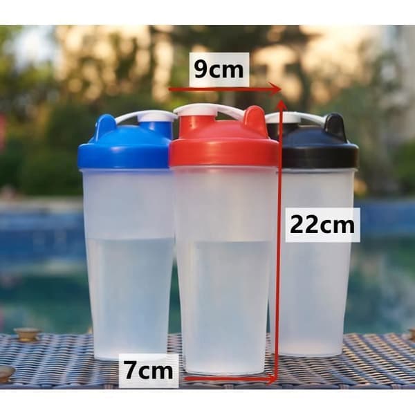Salatdressing Shaker - 600ml - Rød - Dryppfri tut - Gjenlukkbart lokk