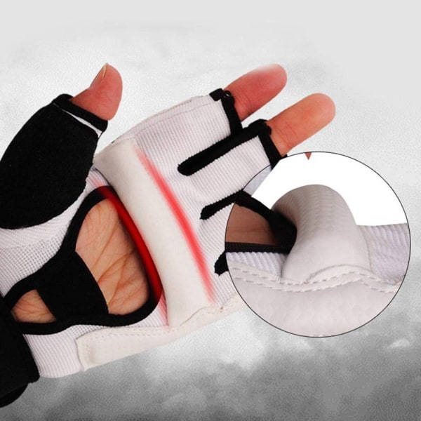 Halvfingerhandskar Boxningshandskar med justerbar handledsrem