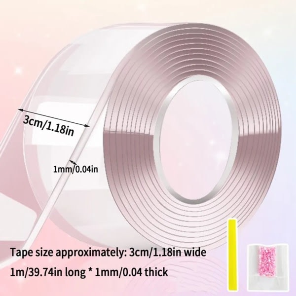 St Nano Tejp Bubbel Leksaker, Spårlös Nano Tejp Bubbel Tillverkning, Transparent Multipurpose 100cm*3