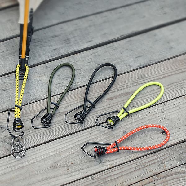Elastiksnor med krog 6 mm reb Elastik Baldakin Bindere til Lastbiler Bannere Camping Sort Neon Green 20cm