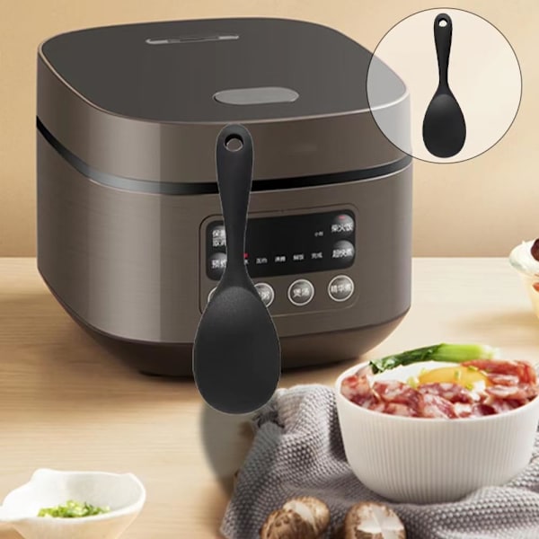 Risservingsske, Silikon Rispadle, Silicagel Rissske, Non-Stick Rissske, Køkkenredskab