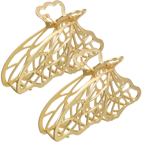 2 stk. Butterfly Hårklemmer til Kvinder Guld Hårklemme Klemmer til Kvinder Hårklemme Tilbehør Dame
