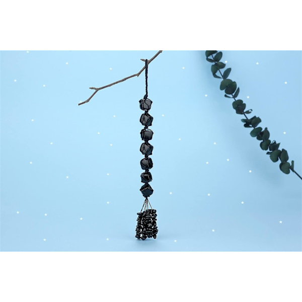Krystal Hængende Healing Krystaller Ædelstene Dekoration Tumbled Stene Bil Bakspejl Væghængende Krystaller Reiki Krystal Gaver Black Obsidian