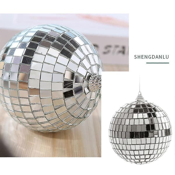 6/12 stk. Mini Diskokugle Festdekorationer Sølv Mini Plastikpynt Små Diskokugler Silver 4CM