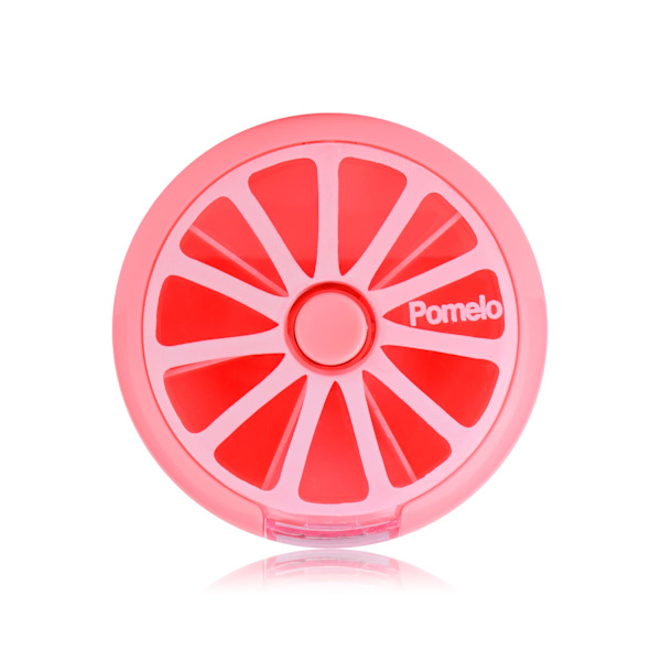 Kreativ Bærbar Mini 9 Dages Ugentlig Cirkelformet Rotations Sød Frugt Stil Pille Opbevaringsæske Pink