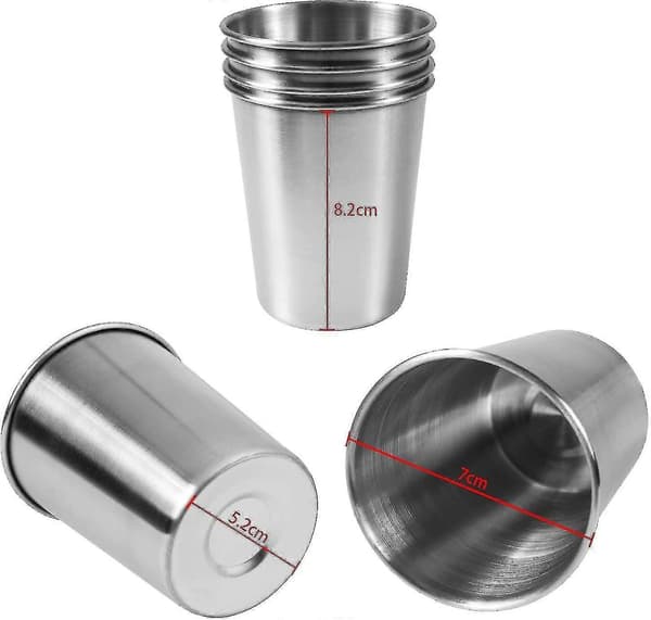 6-pack 230 ml rostfria, splittringsfria pint-dricksglas i metall