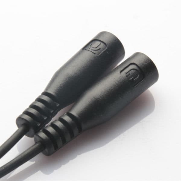 3,5 mm stereo audio han- og mikrofon splitter adapter sort