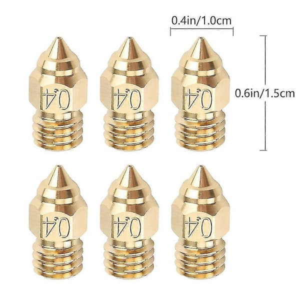 6 stk. 3D-printertilbehør 3D-printergevindprintdyser 3D-printerdele 3D-printerdyse