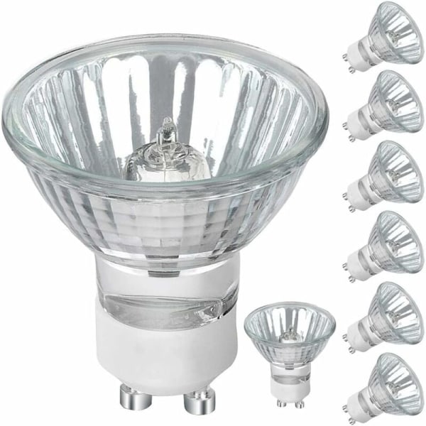 GU10 halogenlampa, 50W 230V dimbar gu10-lampa, 500lm varmvit 2700K, för skåpbelysning, displaybelysning (8 st) grey