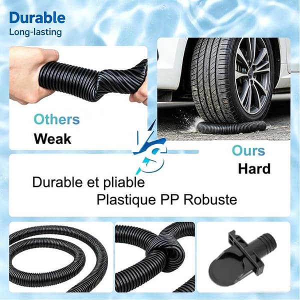 Inflationsslangesæt - 2 dele - Robust PP-plast - Twist-Lock Anti-lækagesystem - P