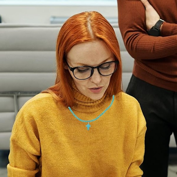 Halskjede Kristent Kors Anheng Kragebeinsperler Choker for Kvinner