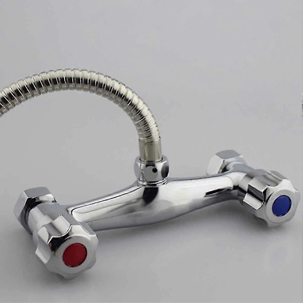 Duschblandare Badrum, Duschblandare Badrum Backflow Anti, Mässingsventil Dubbel Utlopp Krom Finish