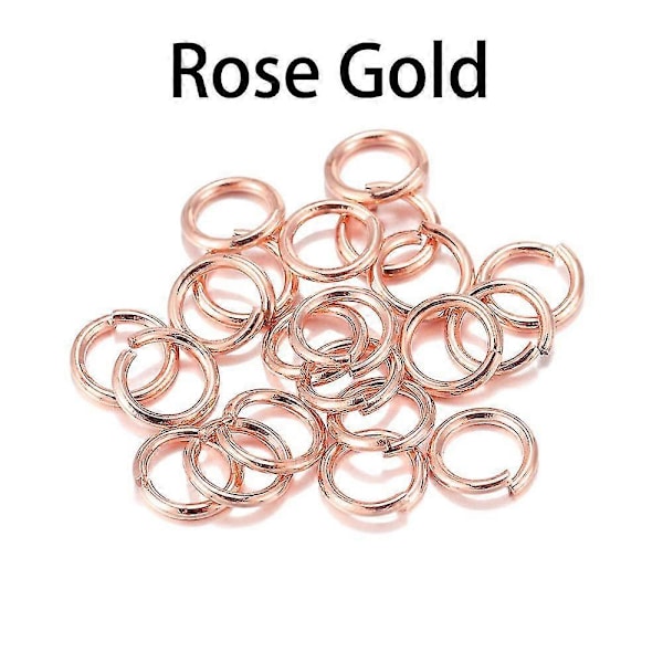 200 kpl/erä 4 5 6 8 10 mm hyppyrenkaita avorenkaita liittimiä tee-se-itse korujen löytämiseen ja valmistukseen Rose Gold 6mm