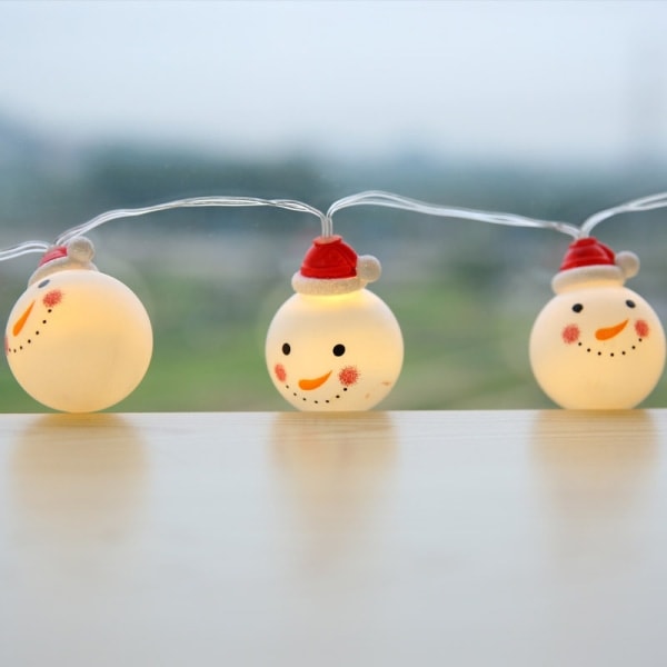 Jultomte Snögubbe Ljuskedja, LED Jultomte Snögubbe Dekoration Ljuskedja 2 Lägen Jul Ljuskedja för Hem Trädgård Julparty