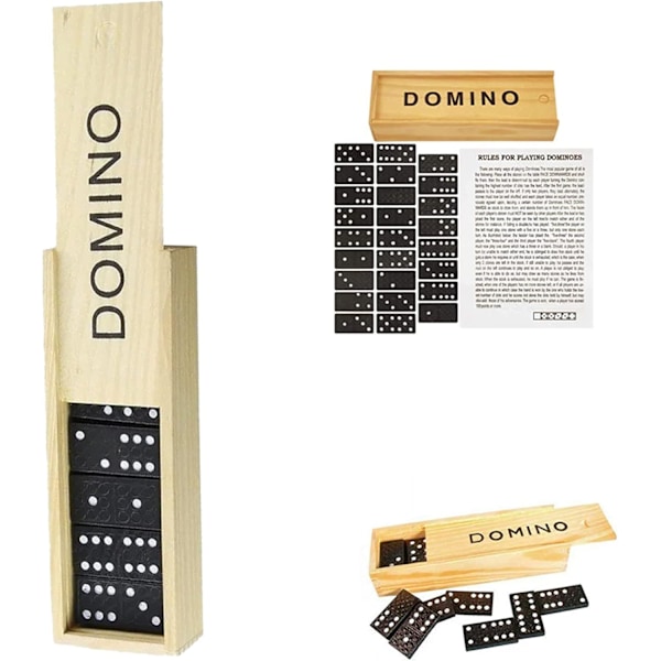 28 Pieces Classic Retro Domino Game, Traditional Set in Wooden Case(6 Pack )