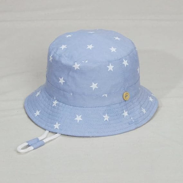 Justerbar solhatt för barn, andningsbar strandhatt för pojkar och flickor Star Light Blue