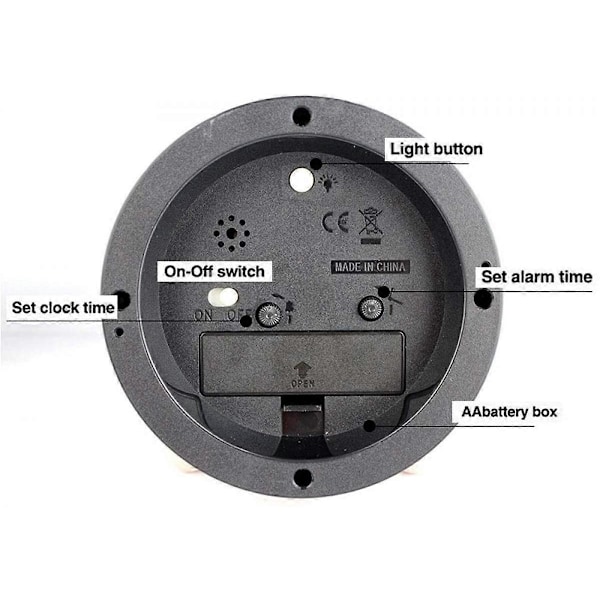 4\" Väckarklocka Rund Kvarts Analogt Skrivbordsur Cartoon Djur Tyst Tick-Free Nattlampa Batteridriven för Sovrum Grön Koala