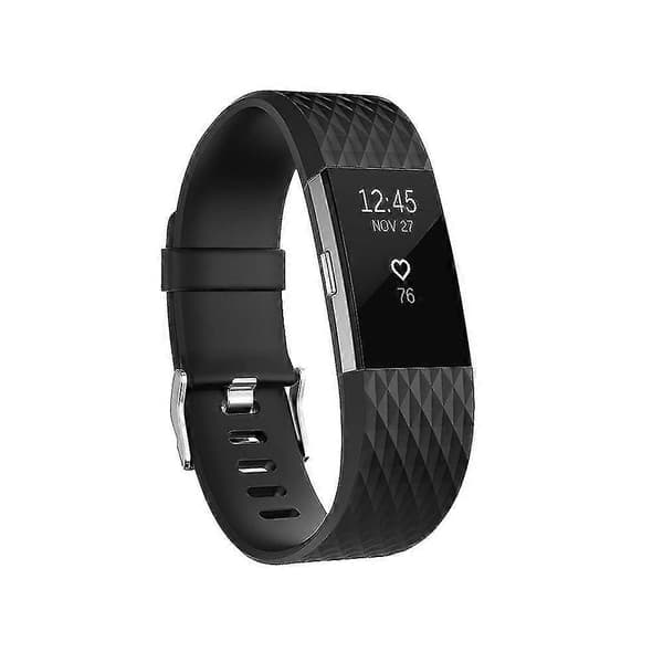 Diamantmønstret rem til Fitbit Charge 2, 10,5x8,5 cm Black