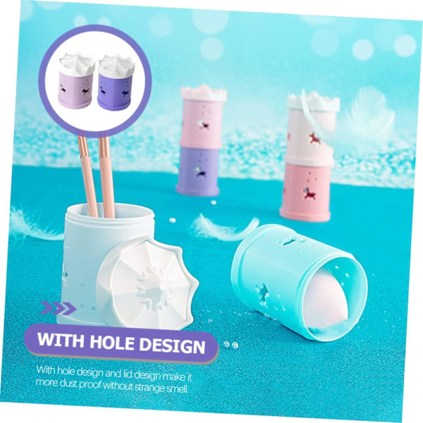 2 stk. Æggeskums Opbevaringsboks Mini Makeup Tilbehør Mini Mixer Makeup Holder Makeup Æg Etui Stativ
