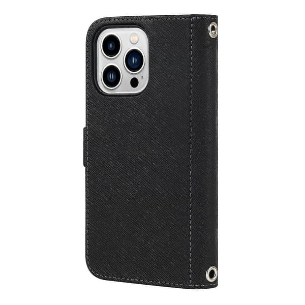 Nahkainen kaulanauhakotelo iPhone 13 Pro Maxille Black