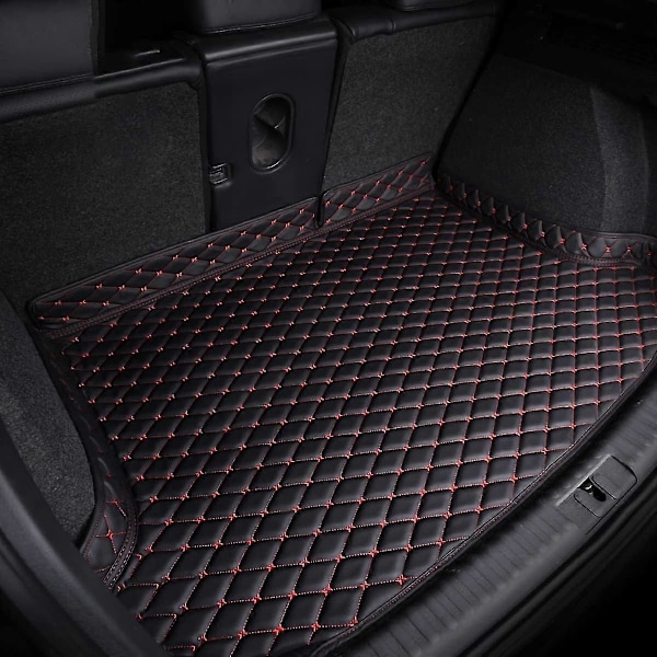 Tavaratilan suojus korotetuilla reunoilla Maserati Levante 2018-2023 -malleihin, nahkainen auton takakontin matto, suojatarjotin - koiraystävällinen ja vedenpitävä lisävaruste Black-red