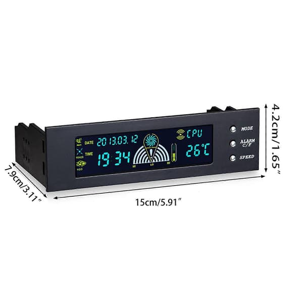 5.86\" Holdbar PC Computer Blæser Kontroller Temperatur Sensor PC Køling