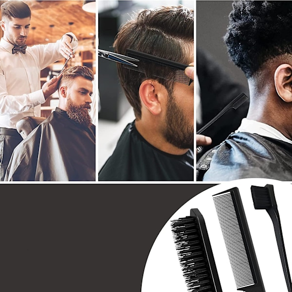 3-delars Elegant Hårknutsborstset, Dubbelsidig Borste, Tuperingsborstset och Pinnkam, Borst Hårklippningskam, Grooming Edge Borstkammar för Hår