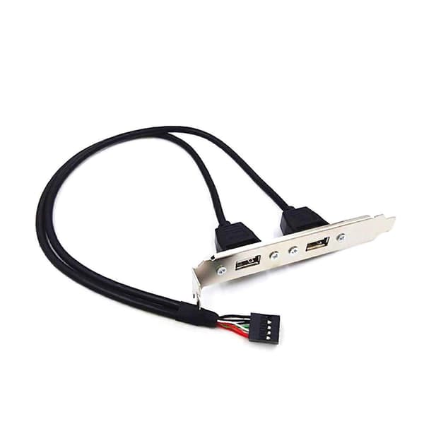 9-pinners til dobbel USB2.0-baffelforlengelseskabel USB 2.0 bakpanel-utvidelseskabel