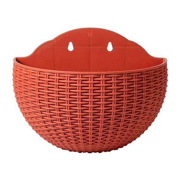 Seinään kiinnitettävät kukkaruukut Kukkaruukku Lahja Parveke Puoliympyrän muotoinen Sisä- ja ulkokäyttöön Kodin koristelu Riippuva eurooppalaistyylinen maljakko Brick red large size