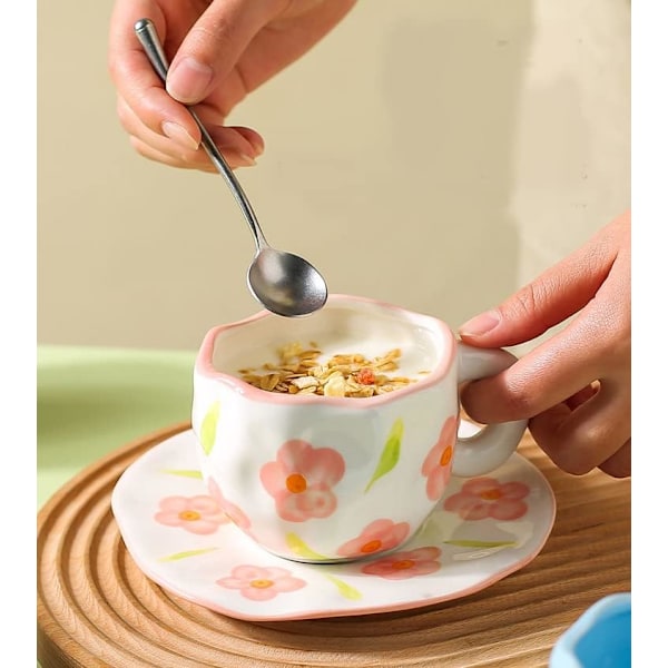 Sööt Kohvikupid Teekupid ja Aluskomplekt, Pilve Kohvikupid Kaputšiino Latte Tee Piimakupid Hommikusöögi Kupid Kingitused