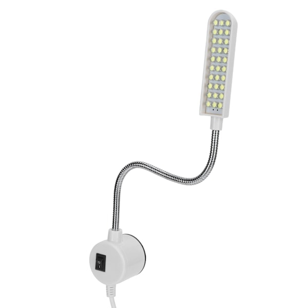 Sy LED-symaskinlampe med 30 lysdioder, svanehals arbeidslampe med magnetisk base, EU-plugg AC110‑250V