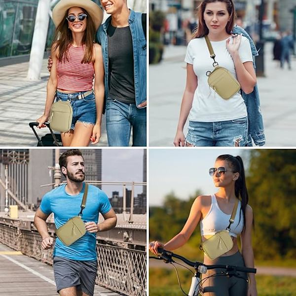 Slingväska för Män & Kvinnor, Vattentät Bröstväska Mini Andningsbar Crossbody Axelväska, Lätt Axelsäck för Resor, Vandring Cykling Sport