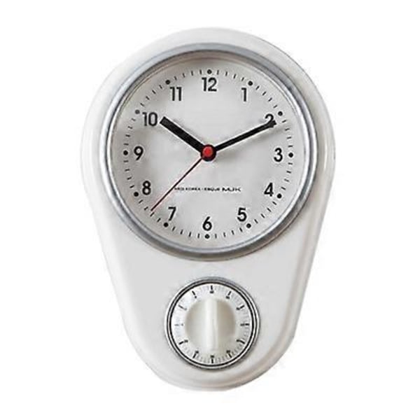 Väggklockor och timers - Klocka med timerfunktion vit