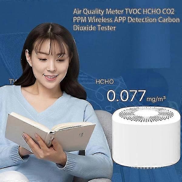 Digital CO2-måler Gasdetektor CO2-sensor Luftkvalitetsmonitor Formaldehyd TVOC Kuldioxid Trådløs App Luftanalysator