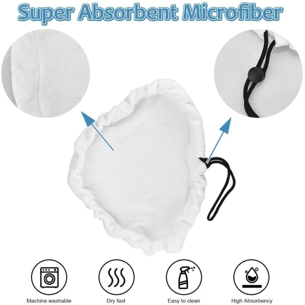 8 Pakk Dampmopp-Erstatningskluter Mikrofiber-Erstatningskluter Vaskbare Gulvkluter Trekant-Erstatningsputer (Hvit)