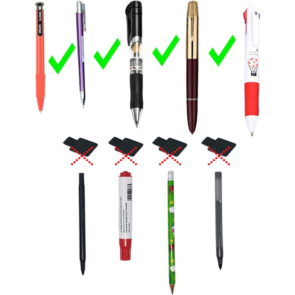 10 stk. Pen Loop Holder Selvklæbende Læder Pen Holder Notesbog Selvklæbende Pen Ring Blandet Farve Pen Ring Elastisk Pen Holder Rektangel (Tilfældig Farve)