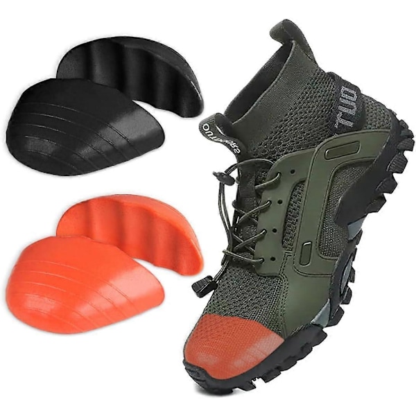 Kengän täytepalat löysiin kenkiin, varpaiden täytepalat tekevät kengistä sopivat, puolikoon pohjalliset kengän koon pienentäjä naisille - 2 paria 2Pairs Orange and balck rounded